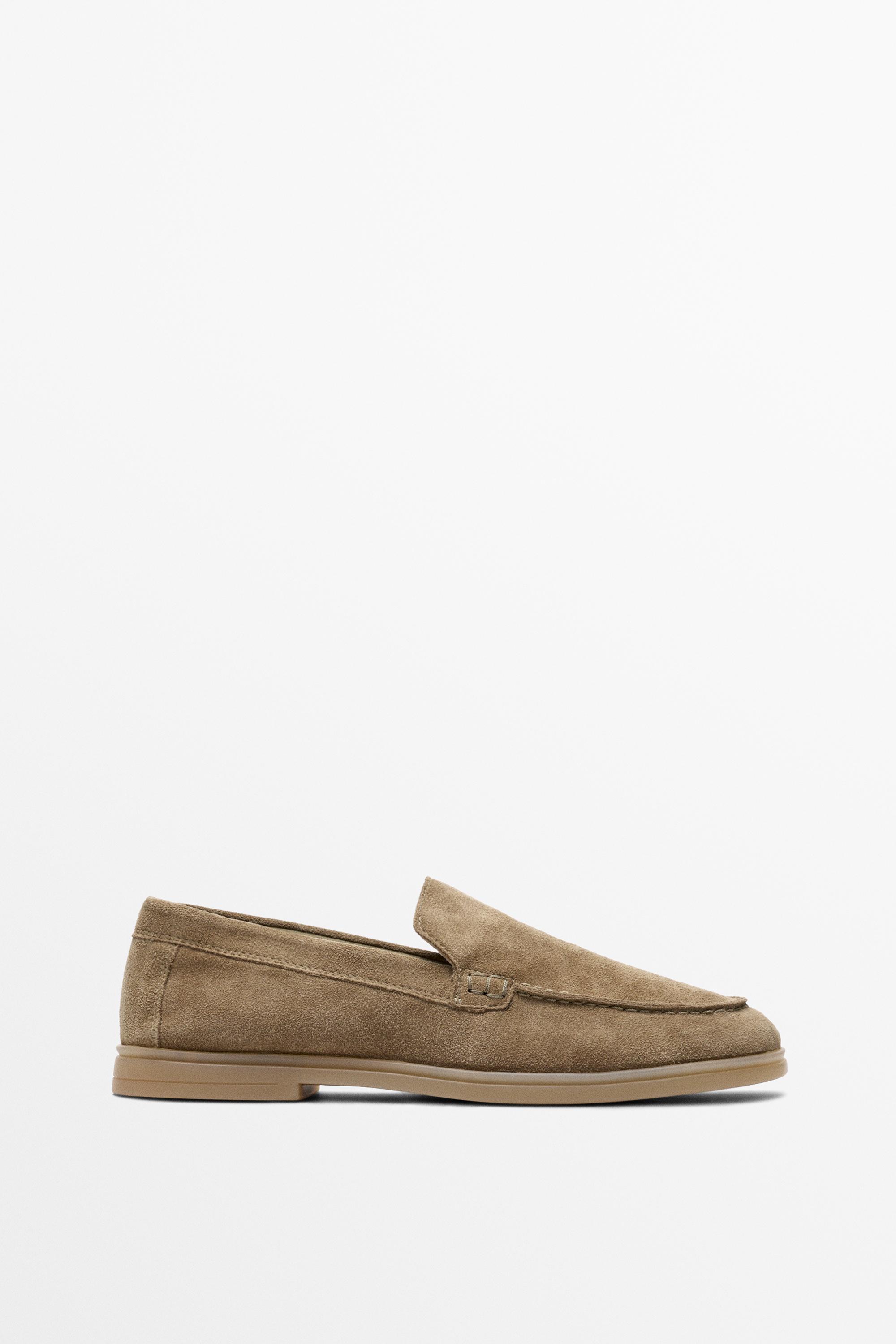 Split leather loafers